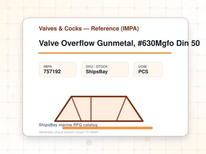 Valve Overflow Gunmetal, #630Mgfo Din 50 - Valves & Cocks — Reference (IMPA) - IMPA 757192 - UOM PCS