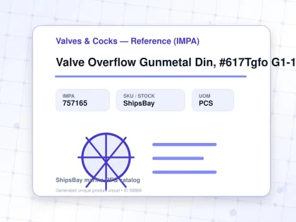 Valve Overflow Gunmetal Din, #617Tgfo G1-1/4" - Valves & Cocks — Reference (IMPA) - IMPA 757165 - UOM PCS