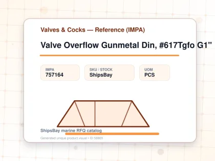Valve Overflow Gunmetal Din, #617Tgfo G1" - Valves & Cocks — Reference (IMPA) - IMPA 757164 - UOM PCS