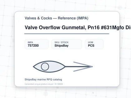 Valve Overflow Gunmetal, Pn16 #631Mgfo Din 100 - Valves & Cocks — Reference (IMPA) - IMPA 757200 - UOM PCS