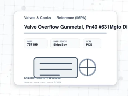 Valve Overflow Gunmetal, Pn40 #631Mgfo Din 15 - Valves & Cocks — Reference (IMPA) - IMPA 757199 - UOM PCS