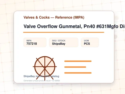 Valve Overflow Gunmetal, Pn40 #631Mgfo Din 32 - Valves & Cocks — Reference (IMPA) - IMPA 757218 - UOM PCS