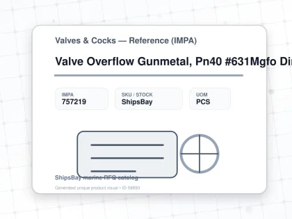 Valve Overflow Gunmetal, Pn40 #631Mgfo Din 40 - Valves & Cocks — Reference (IMPA) - IMPA 757219 - UOM PCS