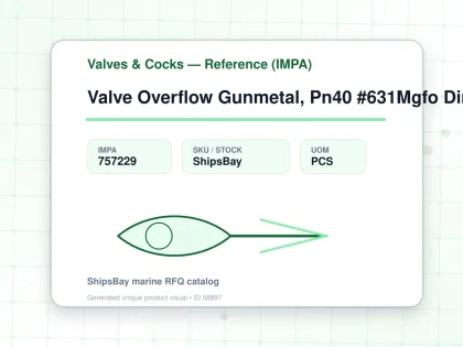 Valve Overflow Gunmetal, Pn40 #631Mgfo Din 80 - Valves & Cocks — Reference (IMPA) - IMPA 757229 - UOM PCS