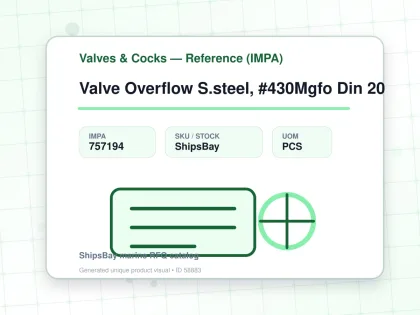 Valve Overflow S.steel, #430Mgfo Din 20 - Valves & Cocks — Reference (IMPA) - IMPA 757194 - UOM PCS