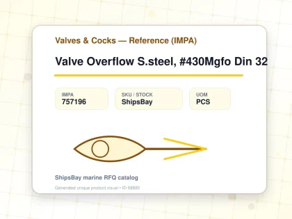 Valve Overflow S.steel, #430Mgfo Din 32 - Valves & Cocks — Reference (IMPA) - IMPA 757196 - UOM PCS