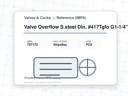 Valve Overflow S.steel Din, #417Tgfo G1-1/4" - Valves & Cocks — Reference (IMPA) - IMPA 757172 - UOM PCS