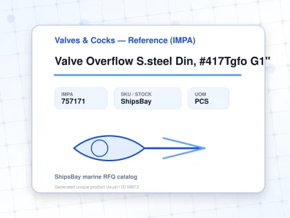Valve Overflow S.steel Din, #417Tgfo G1" - Valves & Cocks — Reference (IMPA) - IMPA 757171 - UOM PCS