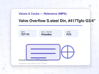 Valve Overflow S.steel Din, #417Tgfo G3/4" - Valves & Cocks — Reference (IMPA) - IMPA 757170 - UOM PCS