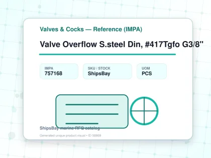 Valve Overflow S.steel Din, #417Tgfo G3/8" - Valves & Cocks — Reference (IMPA) - IMPA 757168 - UOM PCS