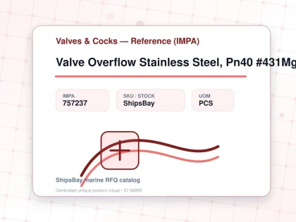 Valve Overflow Stainless Steel, Pn40 #431Mgfo Din 25 - Valves & Cocks — Reference (IMPA) - IMPA 757237 - UOM PCS
