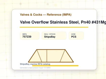 Valve Overflow Stainless Steel, Pn40 #431Mgfo Din 40 - Valves & Cocks — Reference (IMPA) - IMPA 757239 - UOM PCS