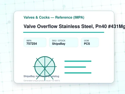 Valve Overflow Stainless Steel, Pn40 #431Mgfo Din 65 - Valves & Cocks — Reference (IMPA) - IMPA 757254 - UOM PCS