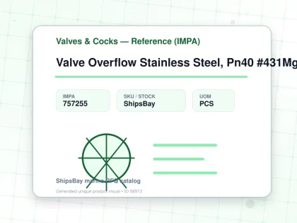 Valve Overflow Stainless Steel, Pn40 #431Mgfo Din 80 - Valves & Cocks — Reference (IMPA) - IMPA 757255 - UOM PCS