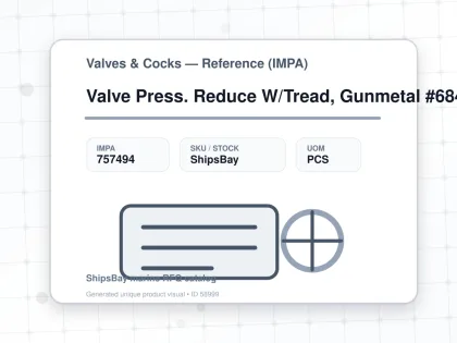 Valve Press. Reduce W/Tread, Gunmetal #684Kgfohk Dn20 - Valves & Cocks — Reference (IMPA) - IMPA 757494 - UOM PCS