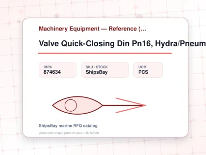 Valve Quick-Closing Din Pn16, Hydra/Pneum Ag #100/248Hp 32Mm - Machinery Equipment — Reference (IMPA) - IMPA 874634 - UOM PCS
