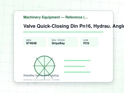 Valve Quick-Closing Din Pn16, Hydrau. Angle #100/248H 200Mm - Machinery Equipment — Reference (IMPA) - IMPA 874648 - UOM PCS