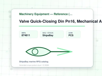 Valve Quick-Closing Din Pn16, Mechanical Angle #100/248 15Mm - Machinery Equipment — Reference (IMPA) - IMPA 874611 - UOM PCS