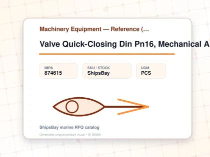 Valve Quick-Closing Din Pn16, Mechanical Angle #100/248 40Mm - Machinery Equipment — Reference (IMPA) - IMPA 874615 - UOM PCS