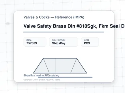 Valve Safety Brass Din #810Sgk, Fkm Seal Dn8 - Valves & Cocks — Reference (IMPA) - IMPA 757309 - UOM PCS