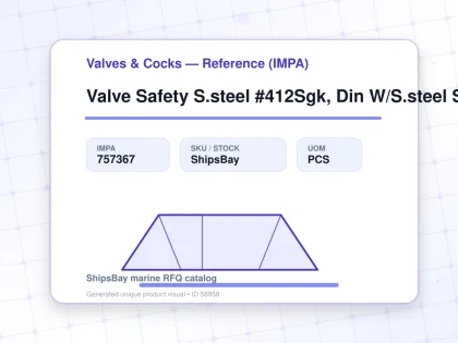 Valve Safety S.steel #412Sgk, Din W/S.steel Spring Dn32 - Valves & Cocks — Reference (IMPA) - IMPA 757367 - UOM PCS
