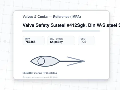Valve Safety S.steel #412Sgk, Din W/S.steel Spring Dn40 - Valves & Cocks — Reference (IMPA) - IMPA 757368 - UOM PCS