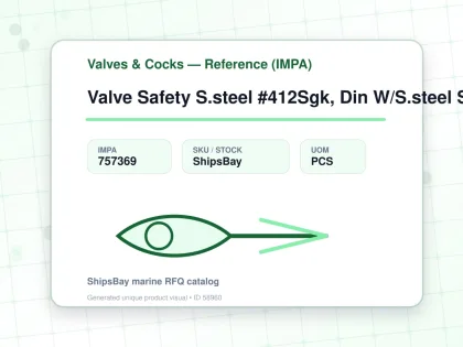 Valve Safety S.steel #412Sgk, Din W/S.steel Spring Dn50 - Valves & Cocks — Reference (IMPA) - IMPA 757369 - UOM PCS