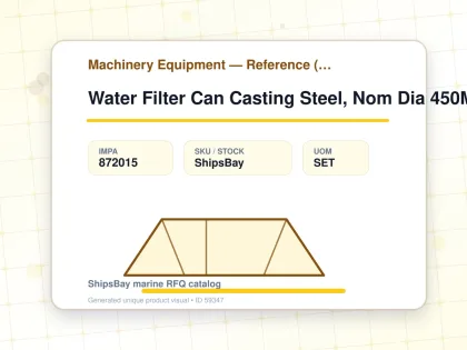 Water Filter Can Casting Steel, Nom Dia 450Mm - Machinery Equipment — Reference (IMPA) - IMPA 872015 - UOM SET