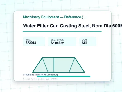 Water Filter Can Casting Steel, Nom Dia 600Mm - Machinery Equipment — Reference (IMPA) - IMPA 872018 - UOM SET