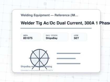 Welder Tig Ac/Dc Dual Current, 300A 1 Phase 200V 300P W/Pulse - Welding Equipment — Reference (IMPA) - IMPA 851075 - UOM SET