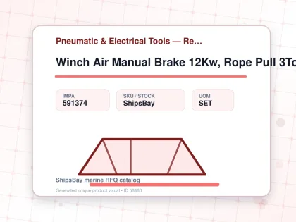 Winch Air Manual Brake 12Kw, Rope Pull 3Ton Model:w-30 - Pneumatic & Electrical Tools — Reference (IMPA) - IMPA 591374 - UOM SET