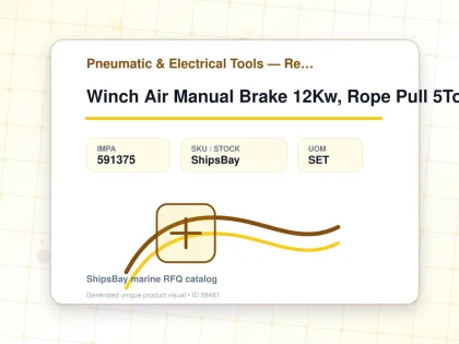 Winch Air Manual Brake 12Kw, Rope Pull 5Ton Model:w-50 - Pneumatic & Electrical Tools — Reference (IMPA) - IMPA 591375 - UOM SET