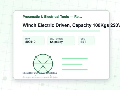 Winch Electric Driven, Capacity 100Kgs 220V - Pneumatic & Electrical Tools — Reference (IMPA) - IMPA 590610 - UOM SET