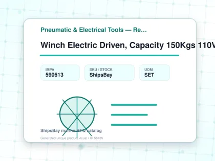 Winch Electric Driven, Capacity 150Kgs 110V - Pneumatic & Electrical Tools — Reference (IMPA) - IMPA 590613 - UOM SET