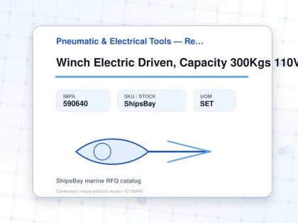 Winch Electric Driven, Capacity 300Kgs 110V - Pneumatic & Electrical Tools — Reference (IMPA) - IMPA 590640 - UOM SET