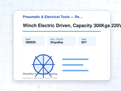 Winch Electric Driven, Capacity 300Kgs 220V - Pneumatic & Electrical Tools — Reference (IMPA) - IMPA 590650 - UOM SET