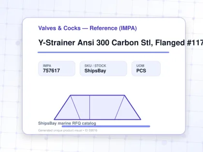 Y-Strainer Ansi 300 Carbon Stl, Flanged #1176 12" - Valves & Cocks — Reference (IMPA) - IMPA 757617 - UOM PCS