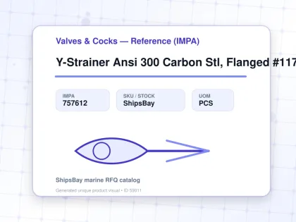 Y-Strainer Ansi 300 Carbon Stl, Flanged #1176 3" - Valves & Cocks — Reference (IMPA) - IMPA 757612 - UOM PCS