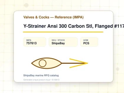 Y-Strainer Ansi 300 Carbon Stl, Flanged #1176 4" - Valves & Cocks — Reference (IMPA) - IMPA 757613 - UOM PCS
