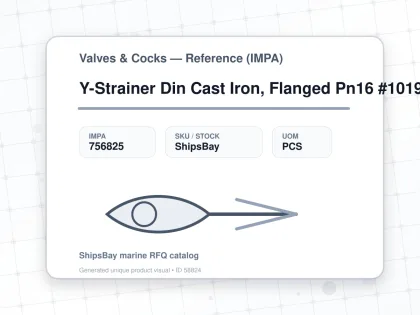 Y-Strainer Din Cast Iron, Flanged Pn16 #1019 Dn 15 - Valves & Cocks — Reference (IMPA) - IMPA 756825 - UOM PCS