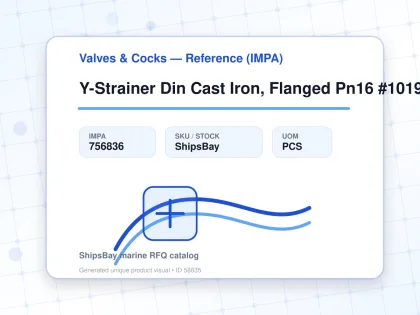 Y-Strainer Din Cast Iron, Flanged Pn16 #1019 Dn 200 - Valves & Cocks — Reference (IMPA) - IMPA 756836 - UOM PCS