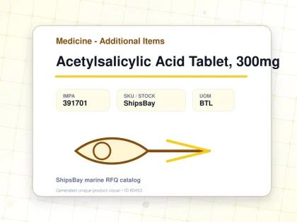 Acetylsalicylic Acid Tablet, 300mg - Medicine - Additional Items - IMPA 391701 - UOM BTL