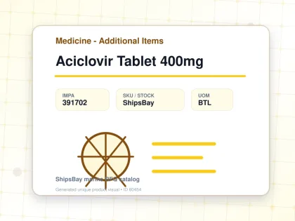 Aciclovir Tablet 400mg - Medicine - Additional Items - IMPA 391702 - UOM BTL