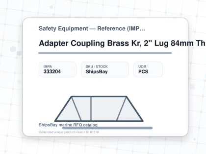 Adapter Coupling Brass Kr, 2" Lug 84mm Thread Bsp Female - Safety Equipment — Reference (IMPA) - IMPA 333204 - UOM PCS
