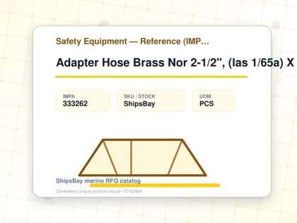 Adapter Hose Brass Nor 2-1/2", (las 1/65a) X 2-1/2"bsp Male - Safety Equipment — Reference (IMPA) - IMPA 333262 - UOM PCS