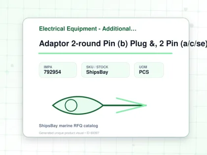 Adaptor 2-round Pin (b) Plug &, 2 Pin (a/c/se) Receptacle - Electrical Equipment - Additional Items - IMPA 792954 - UOM PCS