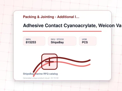 Adhesive Contact Cyanoacrylate, Weicon Va 30 Black 20grm - Packing & Jointing - Additional Items - IMPA 815253 - UOM PCS