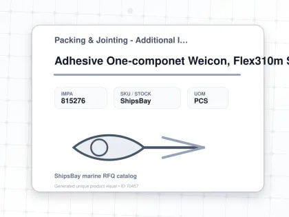 Adhesive One-componet Weicon, Flex310m Supertack Grey 290ml - Packing & Jointing - Additional Items - IMPA 815276 - UOM PCS