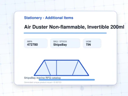 Air Duster Non-flammable, Invertible 200ml - Stationery - Additional Items - IMPA 472780 - UOM TIN