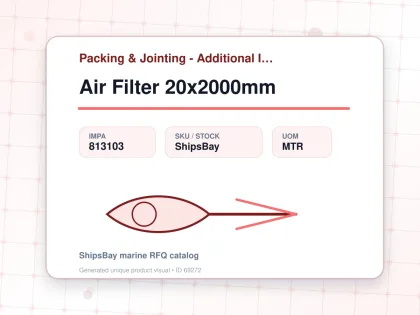 Air Filter 20x2000mm - Packing & Jointing - Additional Items - IMPA 813103 - UOM MTR